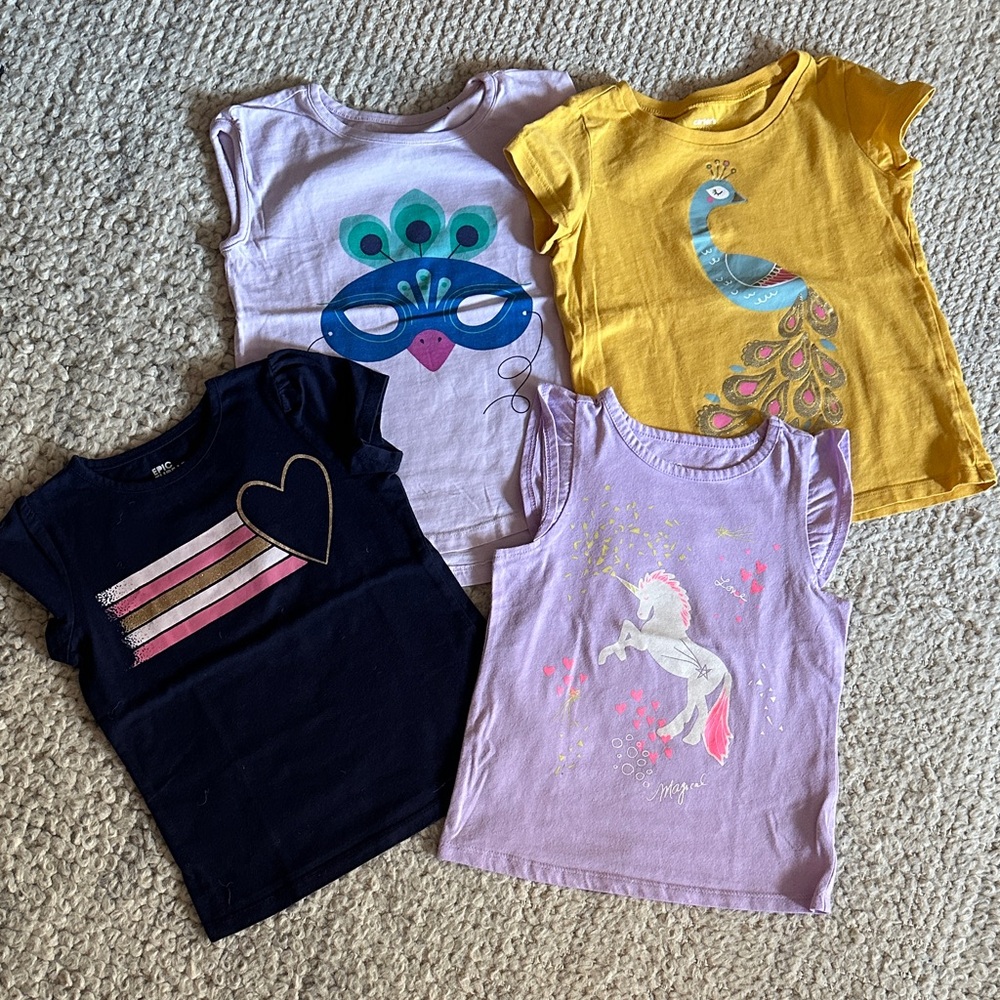 Set of 4 Graphic T-Shirts for Kids